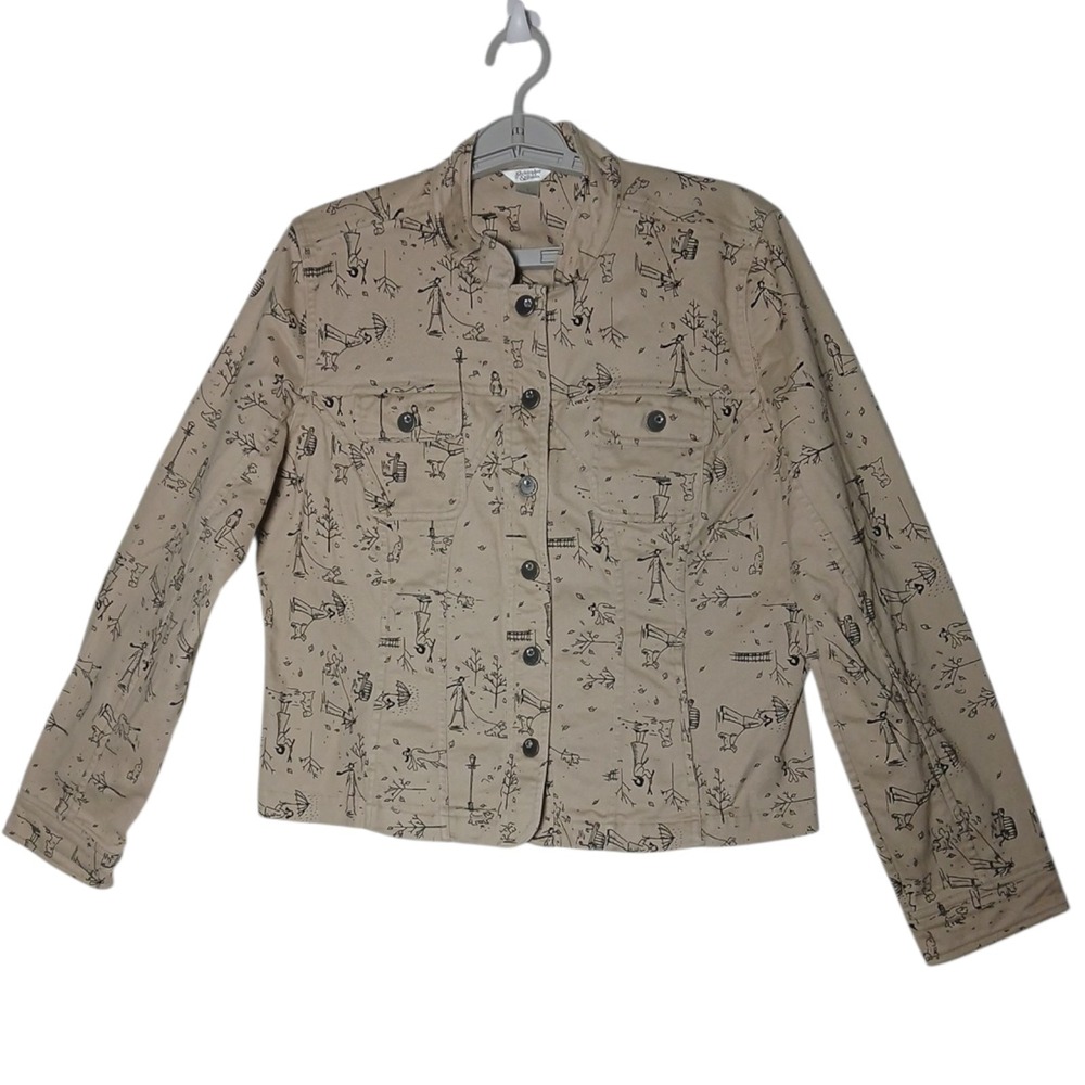 Cristopher And Banks Women Beige And Black Jacket‎ Size L